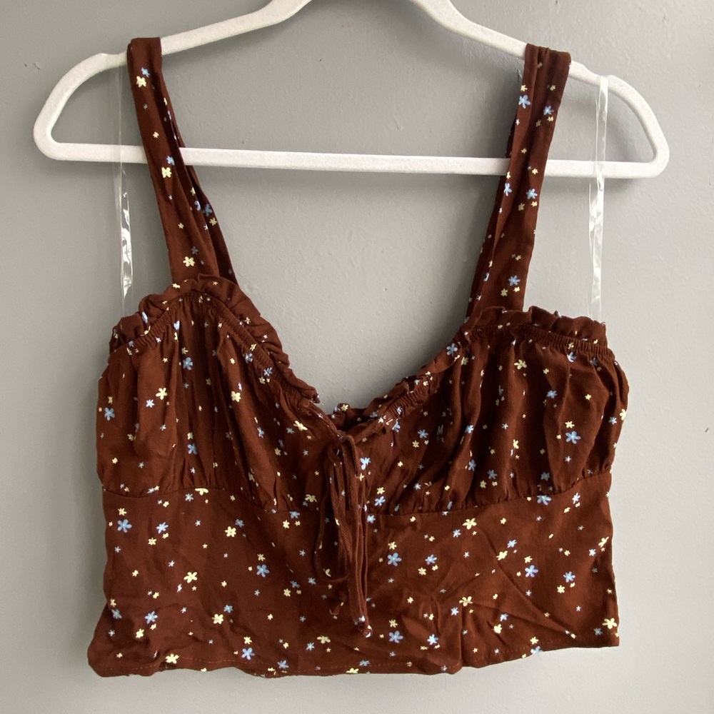 Floral maroon crop top